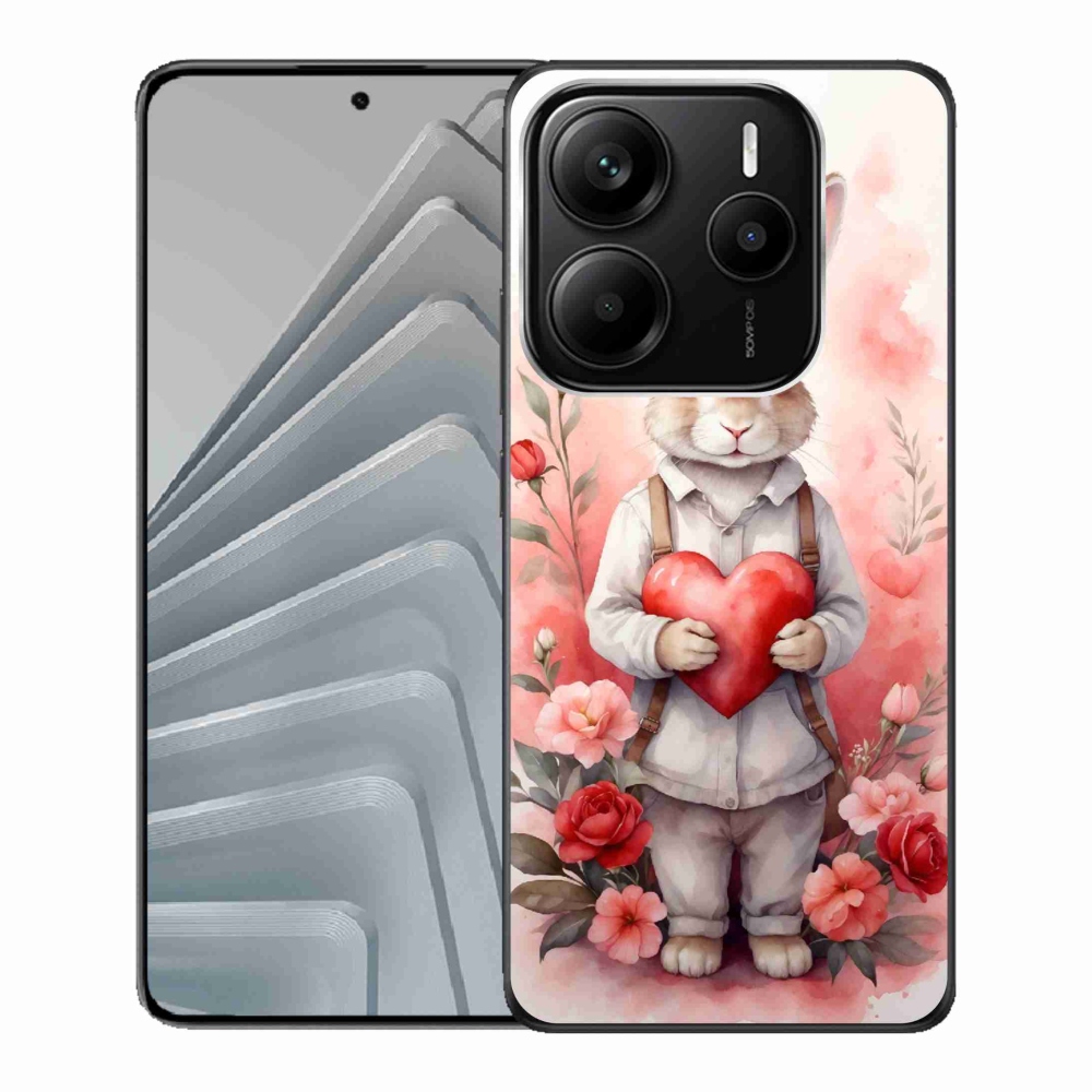 Gél borító mmCase a Xiaomi Redmi Note 14 5G számára - nyúl szívvel