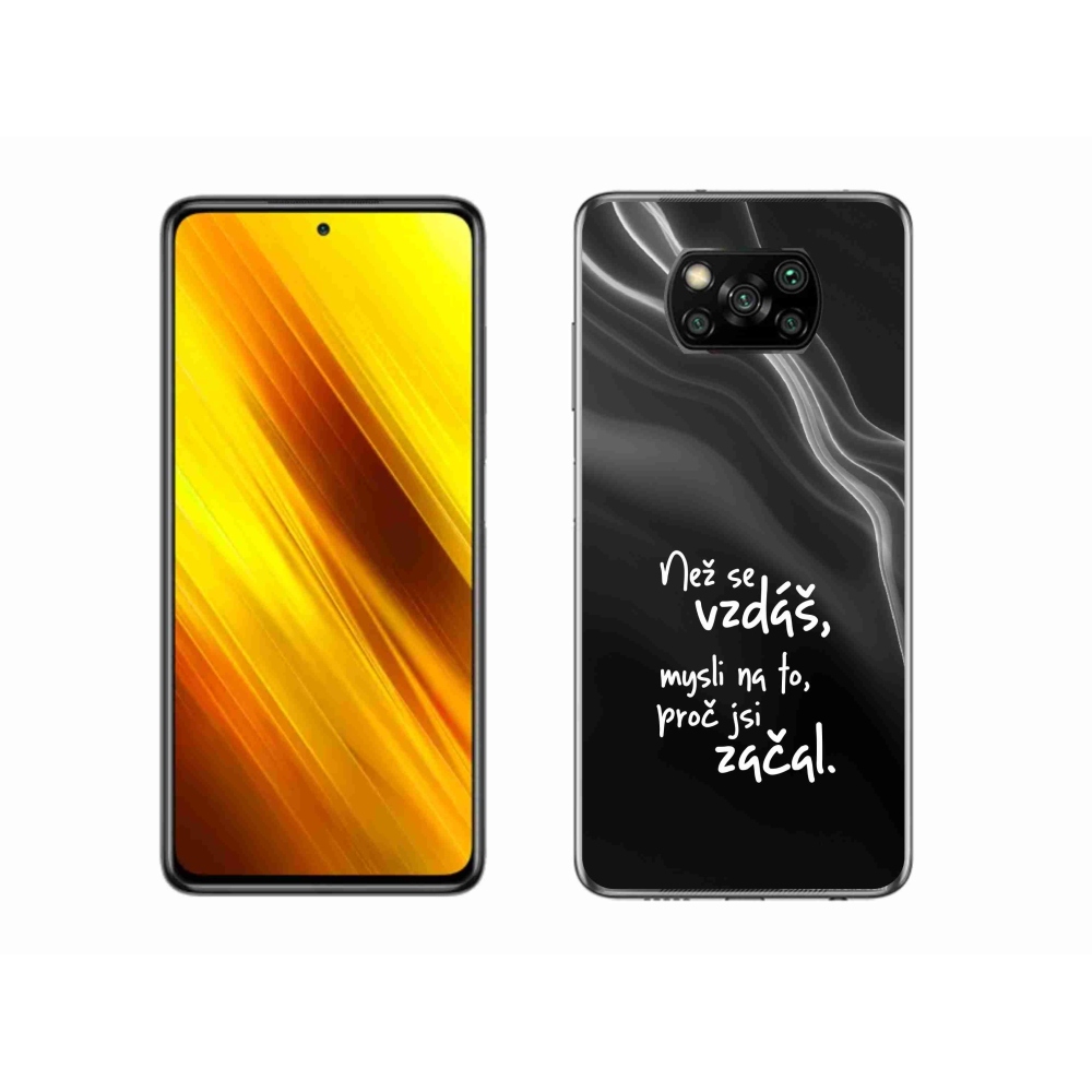 Gél borítás mmCase a Xiaomi Poco X3-hoz - idézet 2 fekete háttér