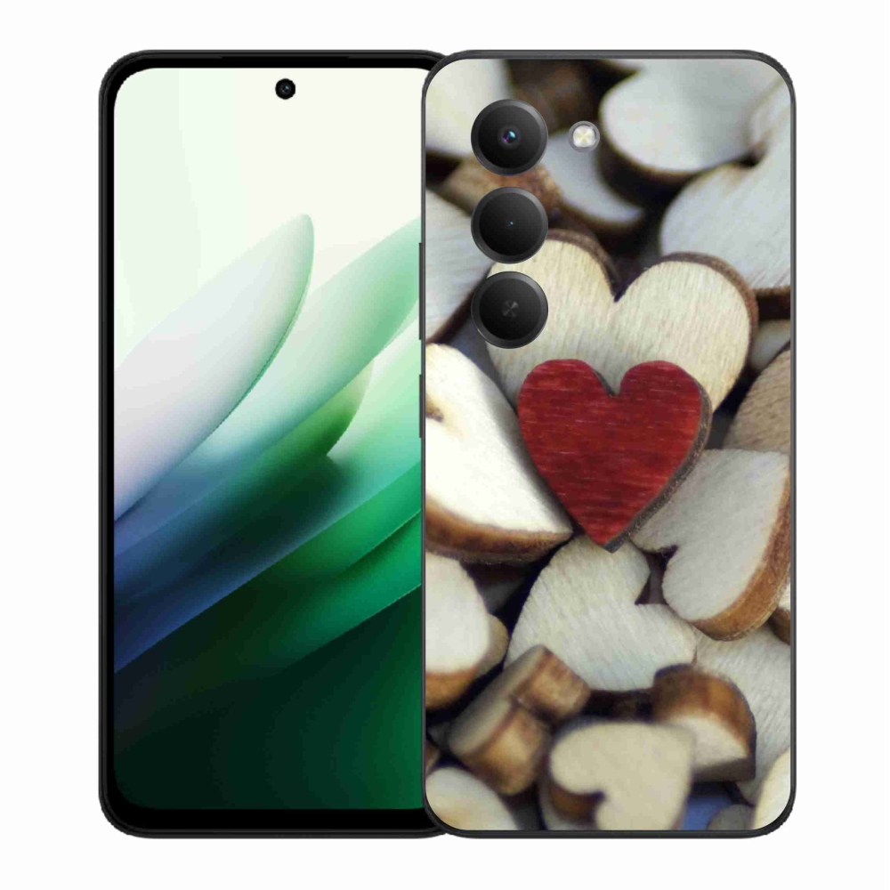 Gél borítás mmCase a Xiaomi Redmi 15 5G számára - gravírozott piros szív