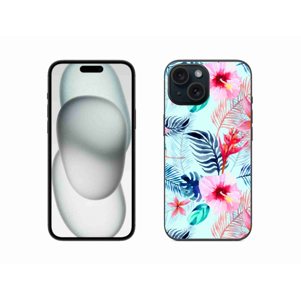 Zselés borítás mmCase iPhone 15-hez - virágok