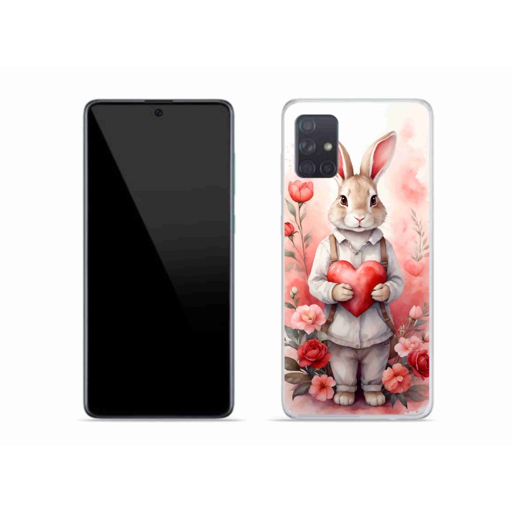 Gél borítás mmCase Samsung Galaxy A51 - nyúl szívvel