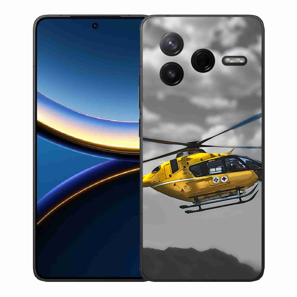 Gél borítás mmCase a Xiaomi Poco F7 Pro számára - sárga helikopter