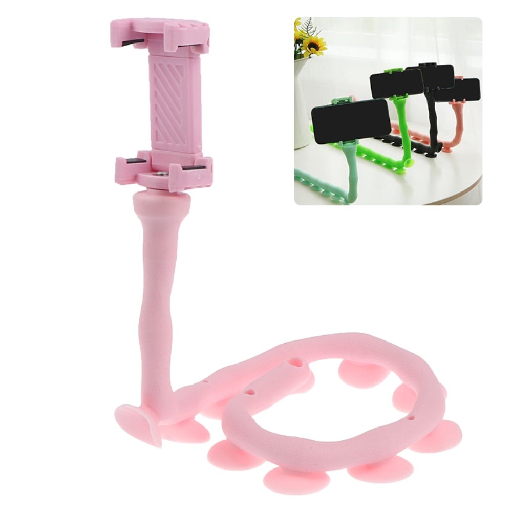 Univerzális forgatható tartó tapadókorongokkal 6-os mobiltelefonokhoz - rózsaszín