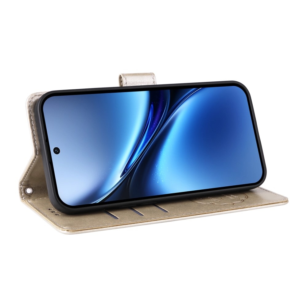 Virágos könyv tok a Vivo X200 5G-hez - arany színű