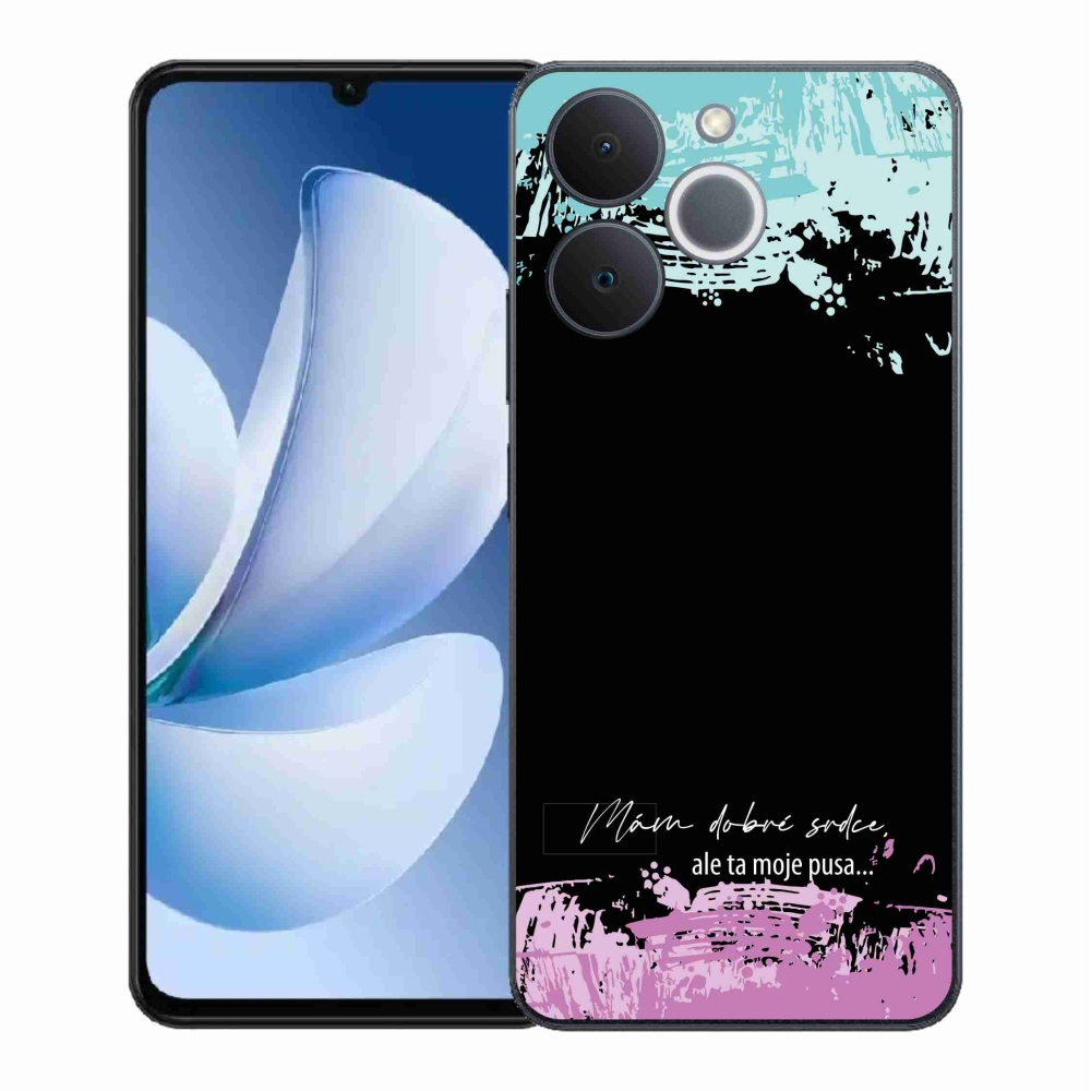 Gél borító mmCase a Realme Note 70T készülékhez - vicces szöveg 3 fekete háttérrel