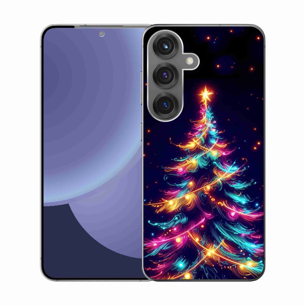 Gél borítás mmCase Samsung Galaxy S25 készülékhez - neon karácsonyfa