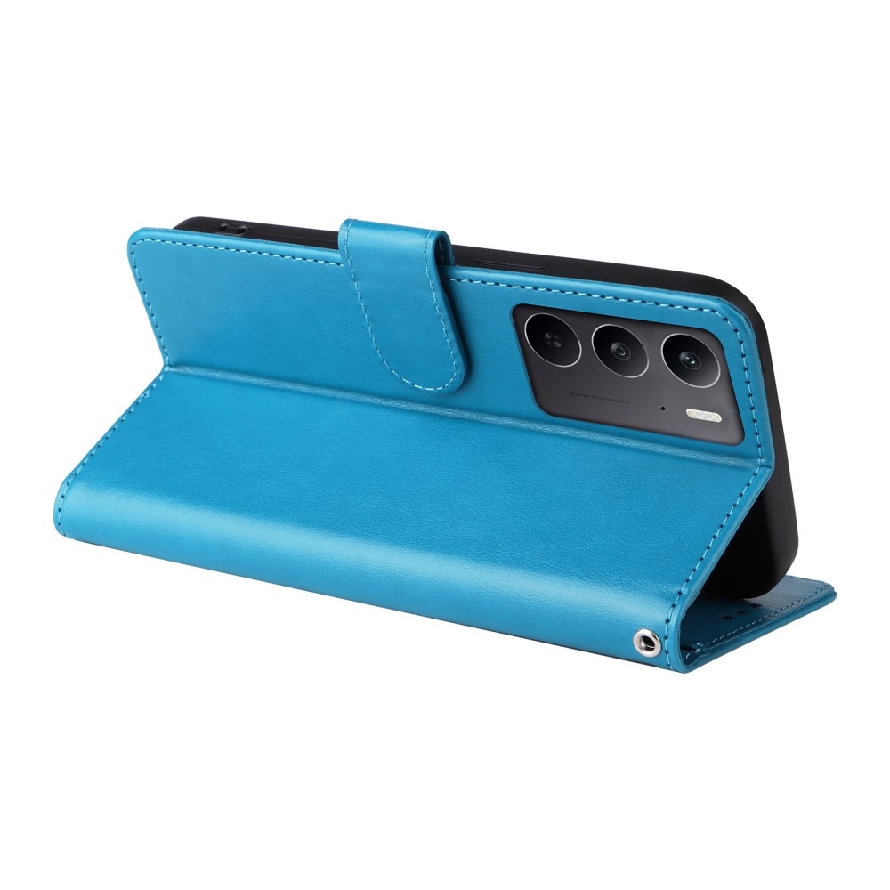 Virágos könyvtáska a Realme 14x 5G/Realme C75 készülékhez - kék