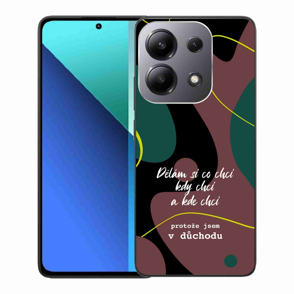 Gél borító mmCase a Xiaomi Redmi Note 13-hoz - vicces szöveg 10 fekete háttérrel