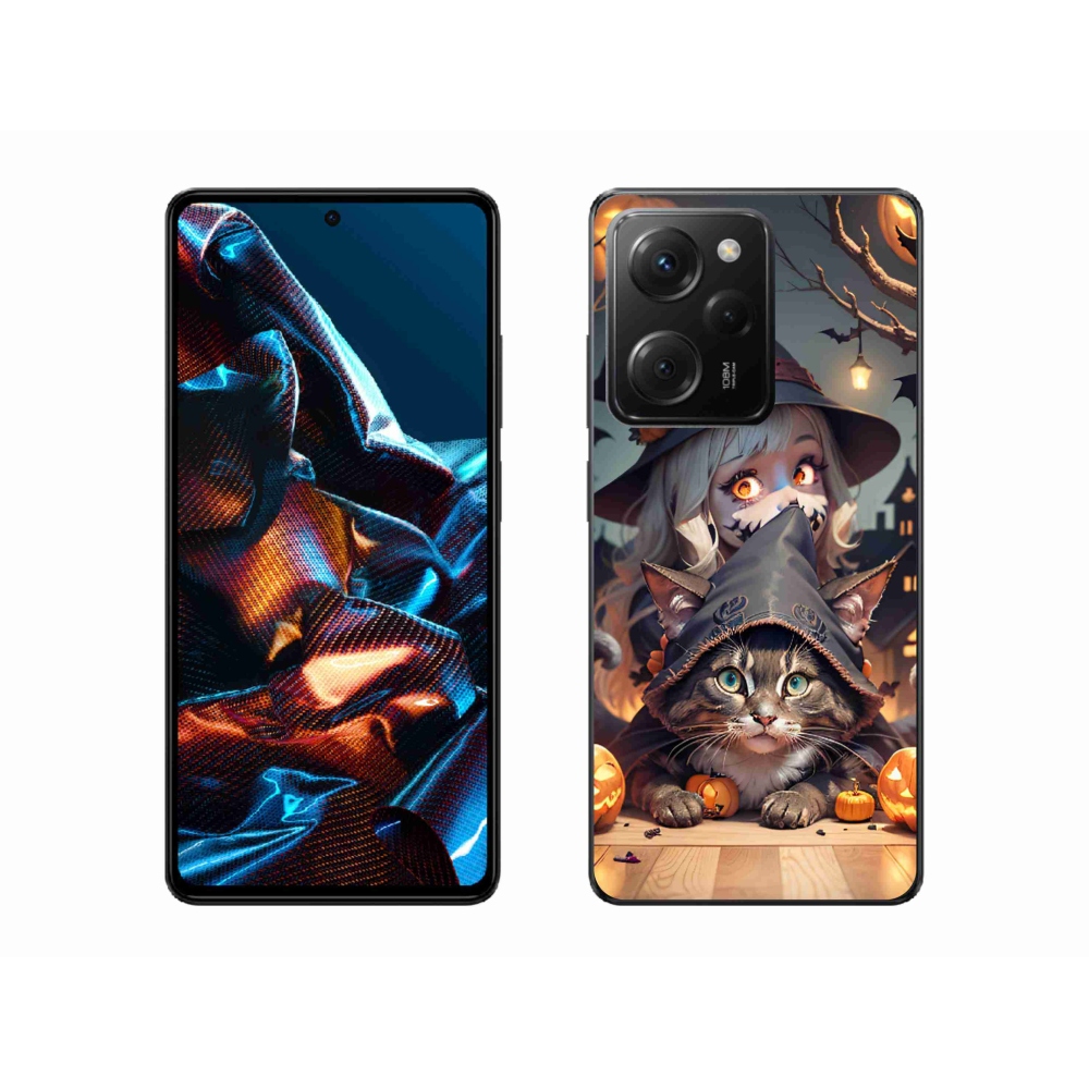 Gél borítás mmCase a Xiaomi Poco X5 Pro 5G számára - boszorkány macskával