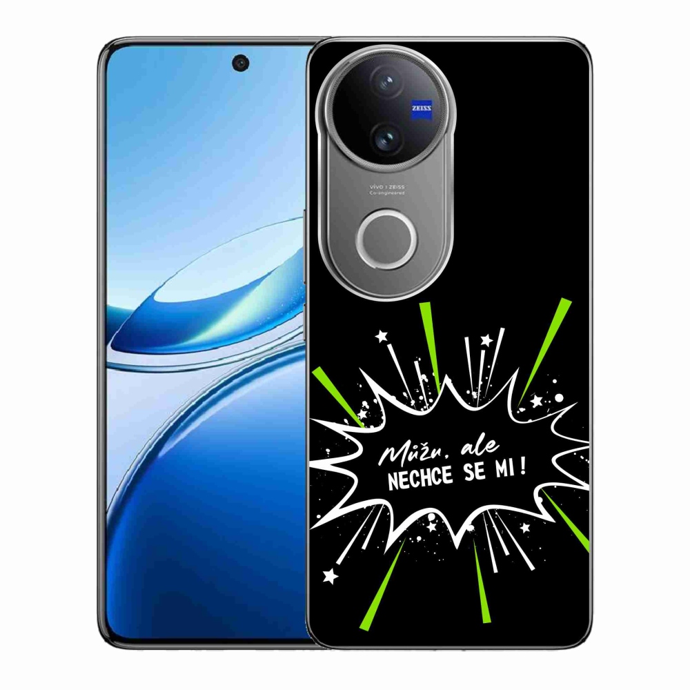 Gél borító mmCase a Vivo V50 5G készülékhez - vicces szöveg 11 fekete háttér