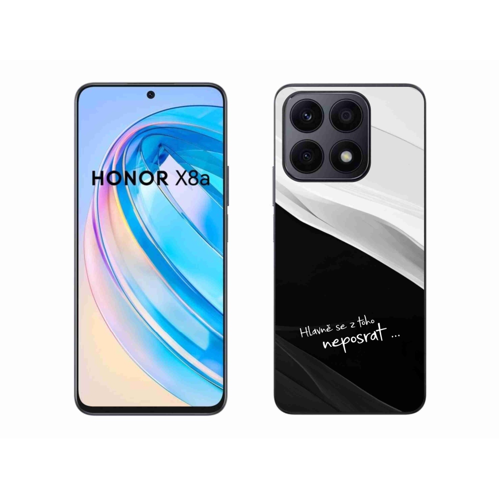 Gél borító mmCase a Honor X8a számára - vicces szöveg 13 fekete és fehér háttérrel