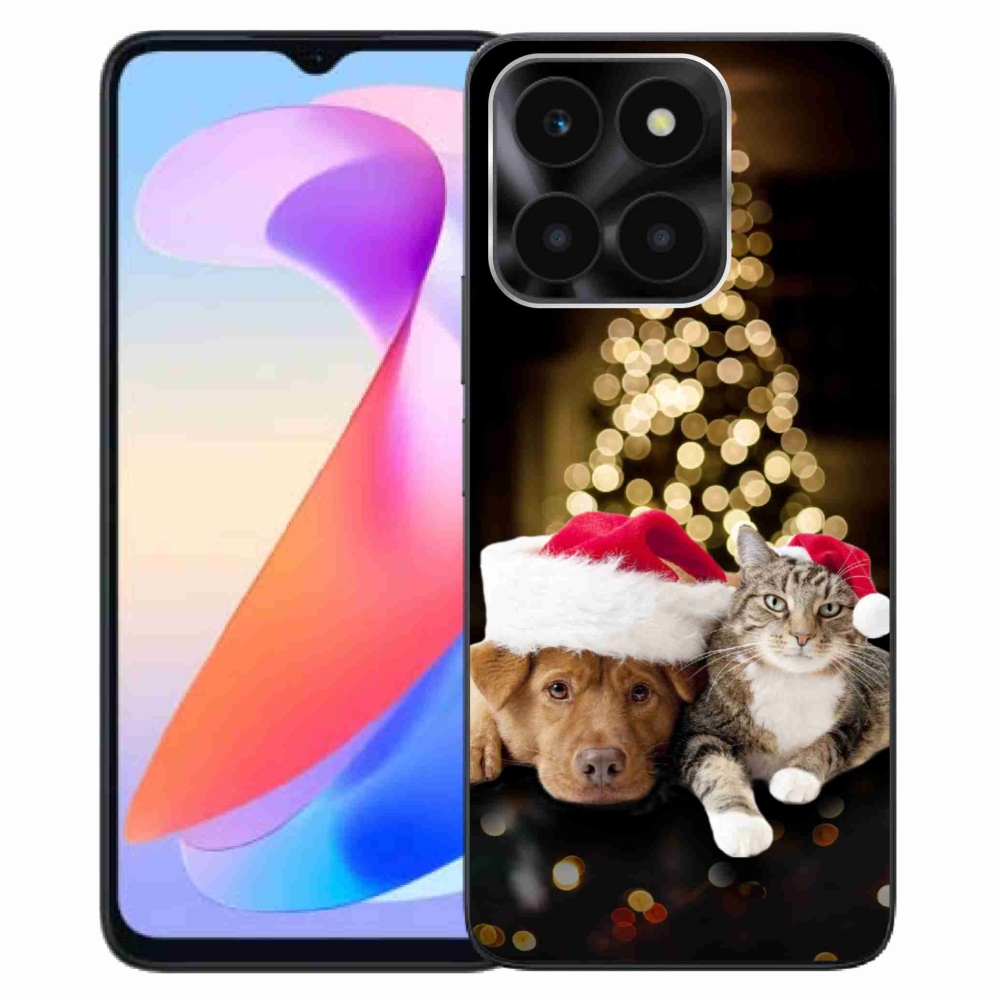 Gél borítás mmCase a Honor X6a számára - Karácsonyi kutya és macska