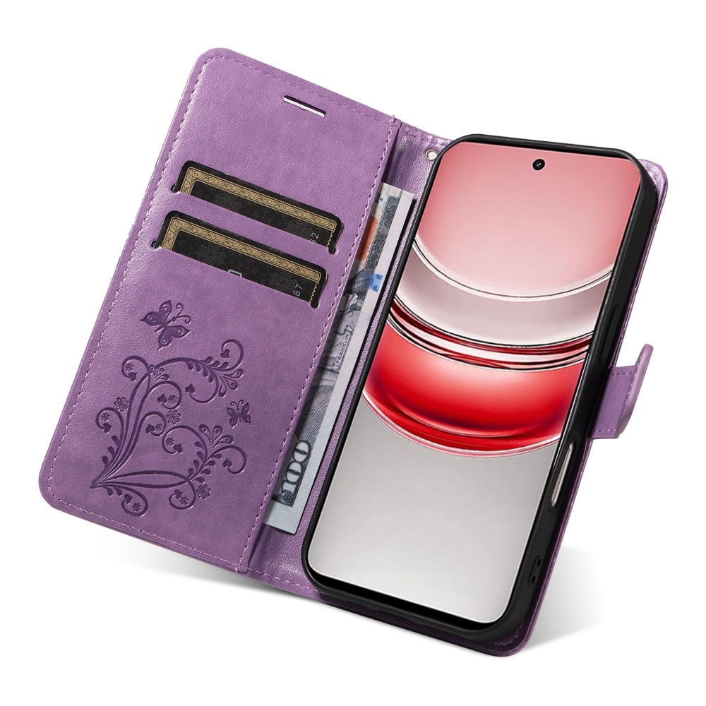Nagy pillangó könyvtáska a Realme C75 készülékhez - lila