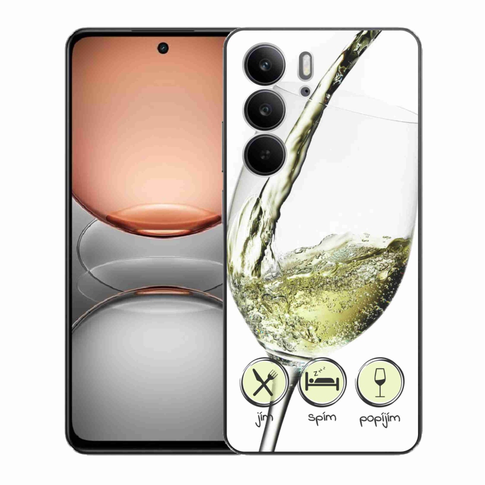 Zselés borító mmCase a Realme C75 készülékhez - borospohár fehér