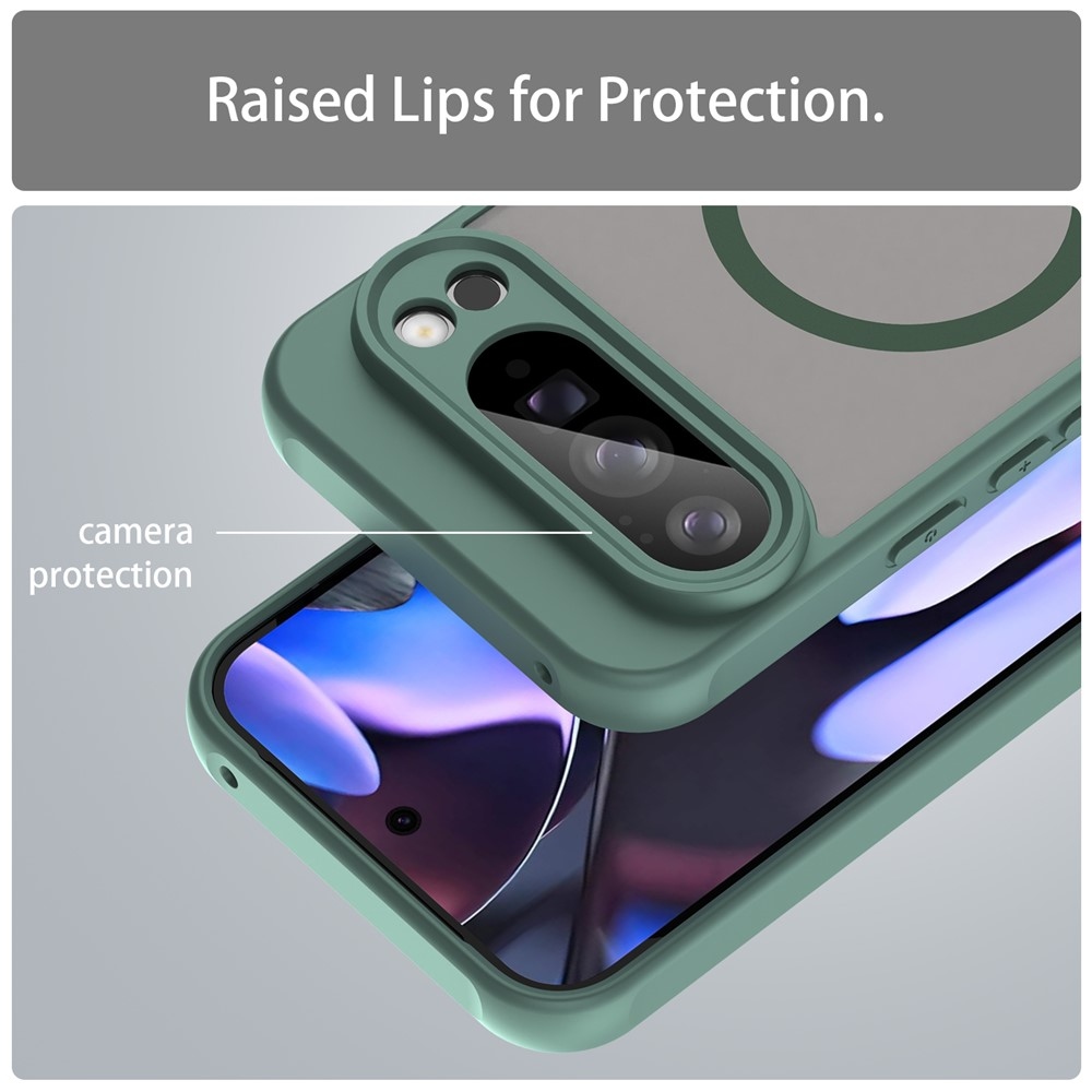 Matta zselés tok MagSafe-val a Google Pixel 10 Pro XL-re - zöld színben