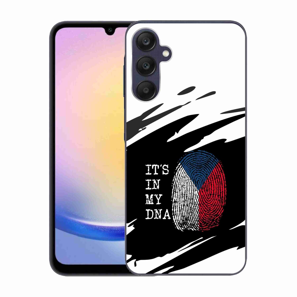 Gél borító mmCase Samsung Galaxy A25 5G - zászlós ujjlenyomat fekete és fehér háttérrel