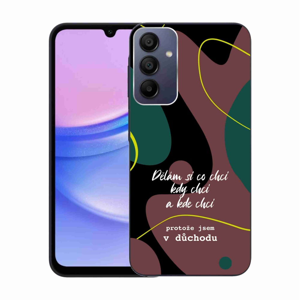 Gél borító mmCase Samsung Galaxy A15 4G/5G - vicces szöveg 10 fekete háttér