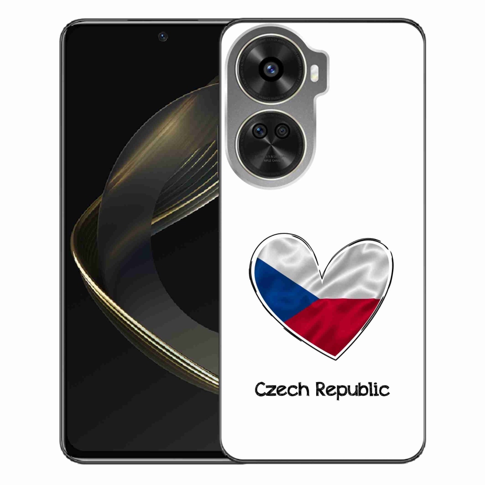 Gél borító mmCase a Huawei Nova 12 SE-hez - zászló szív fehér háttérrel