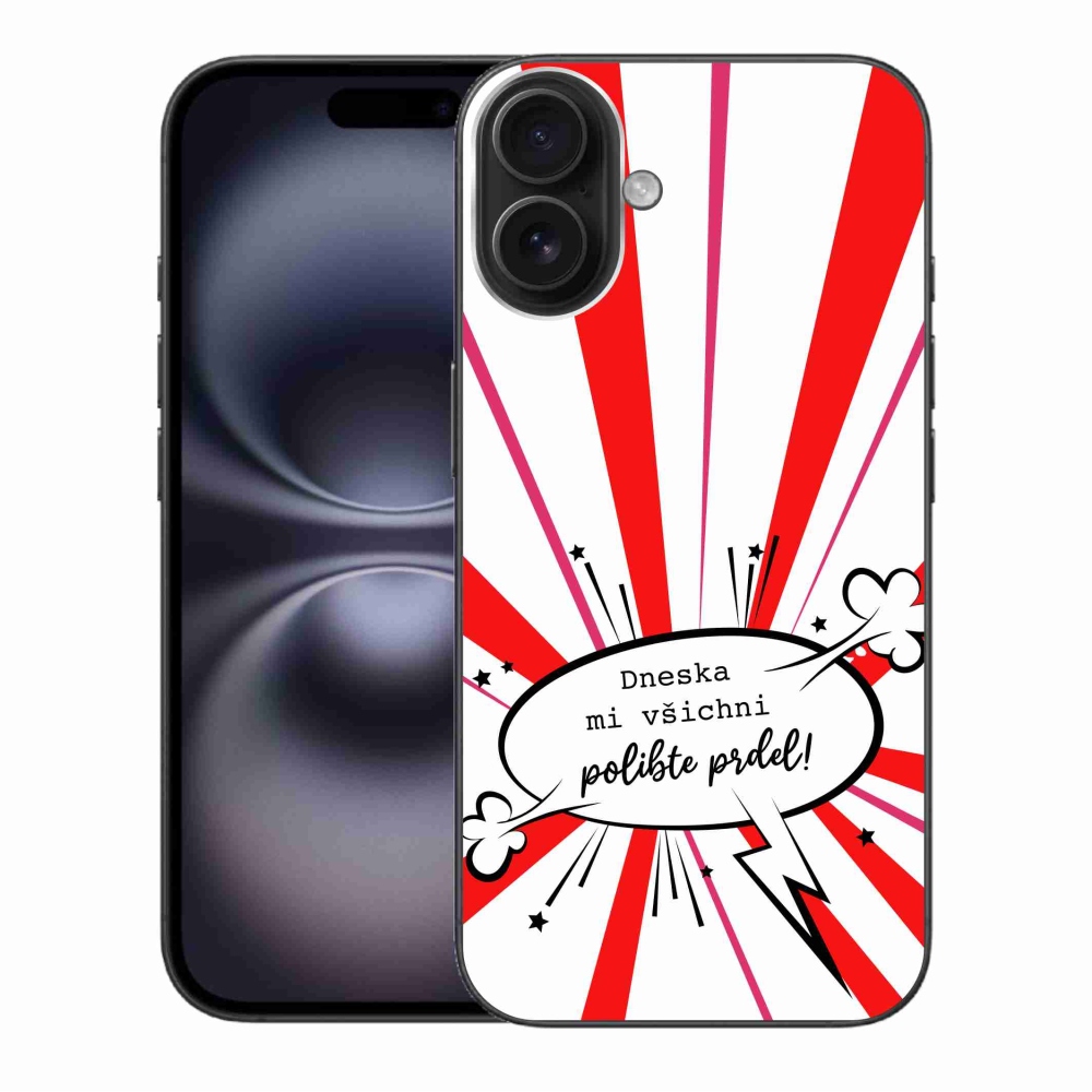 Gél borítás mmCase iPhone 16 Plus készülékhez - vicces szöveg 15 fehér háttér