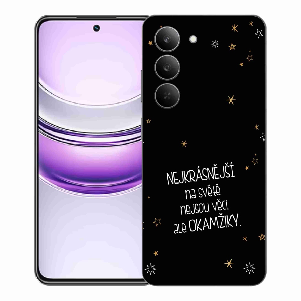 Gél borítás mmCase a Realme 14x 5G - idézet 4 fekete háttérrel