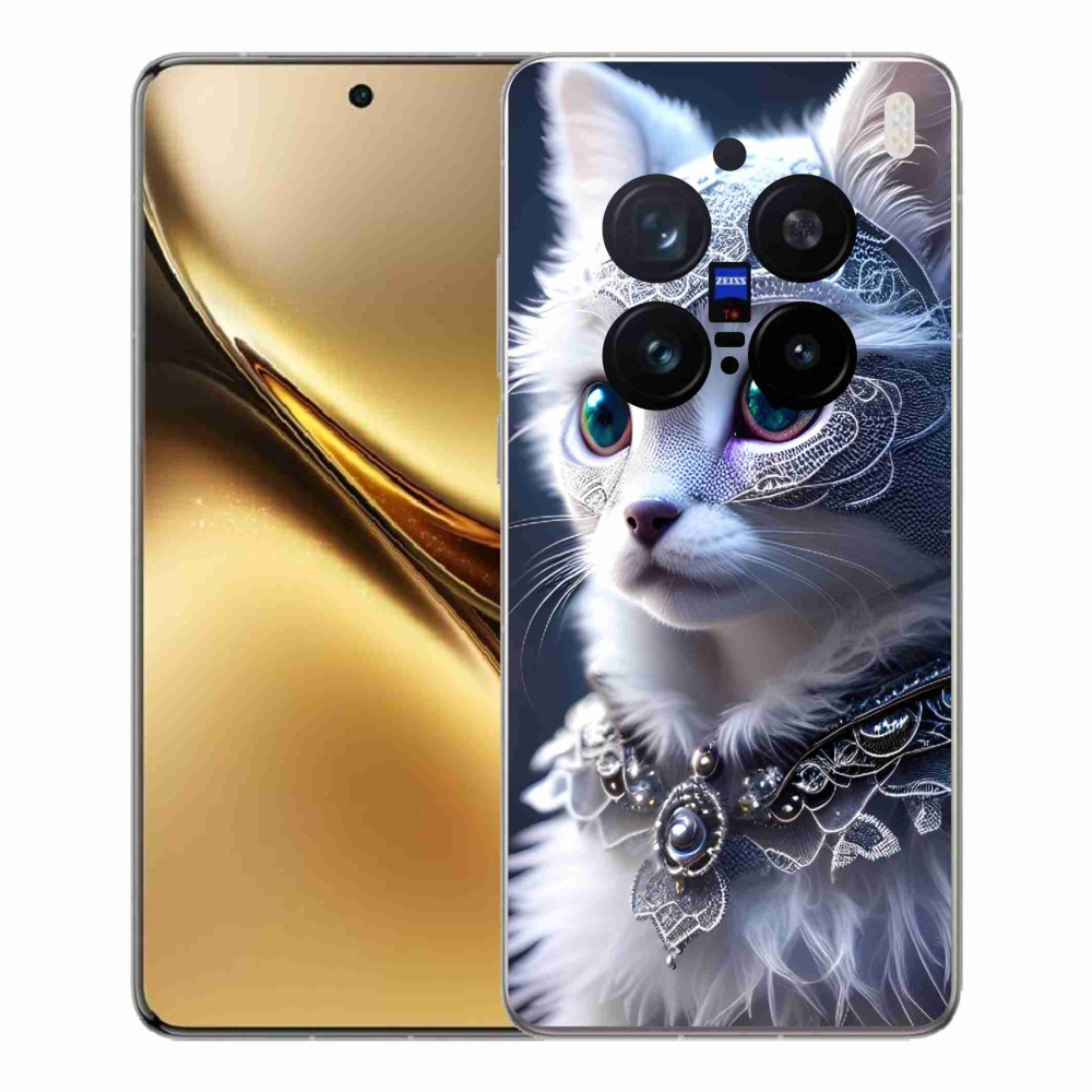 Zselés borítás mmCase a Vivo X200 Pro 5G készülékhez - fehér macska