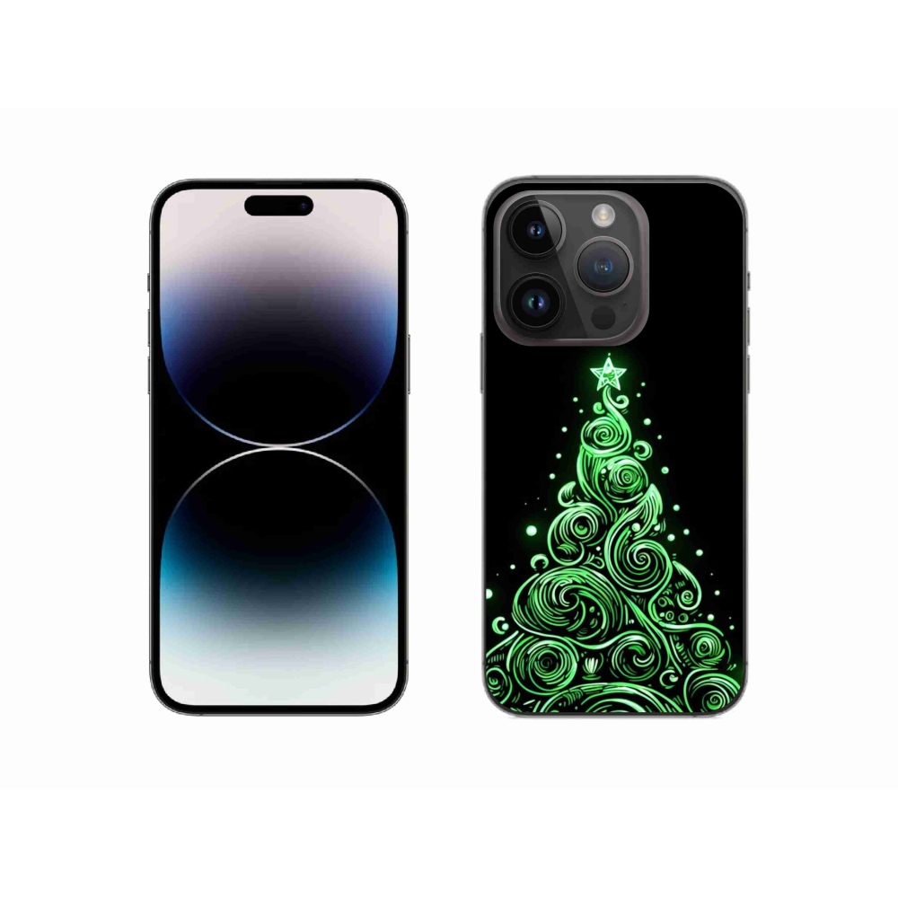 Gél borítás mmCase iPhone 14 Pro készülékhez - neon karácsonyfa 3