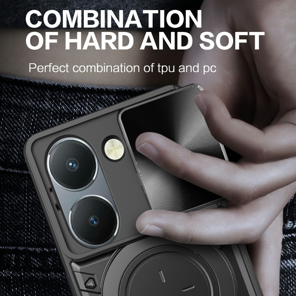 Forgatható, tartós borítás a Vivo Y36-hoz - fekete