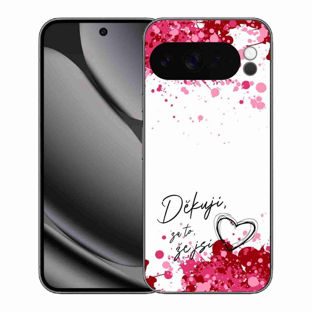 Gél borítás mmCase a Google Pixel 10 Pro XL-hez - text in love 2 fehér háttérrel