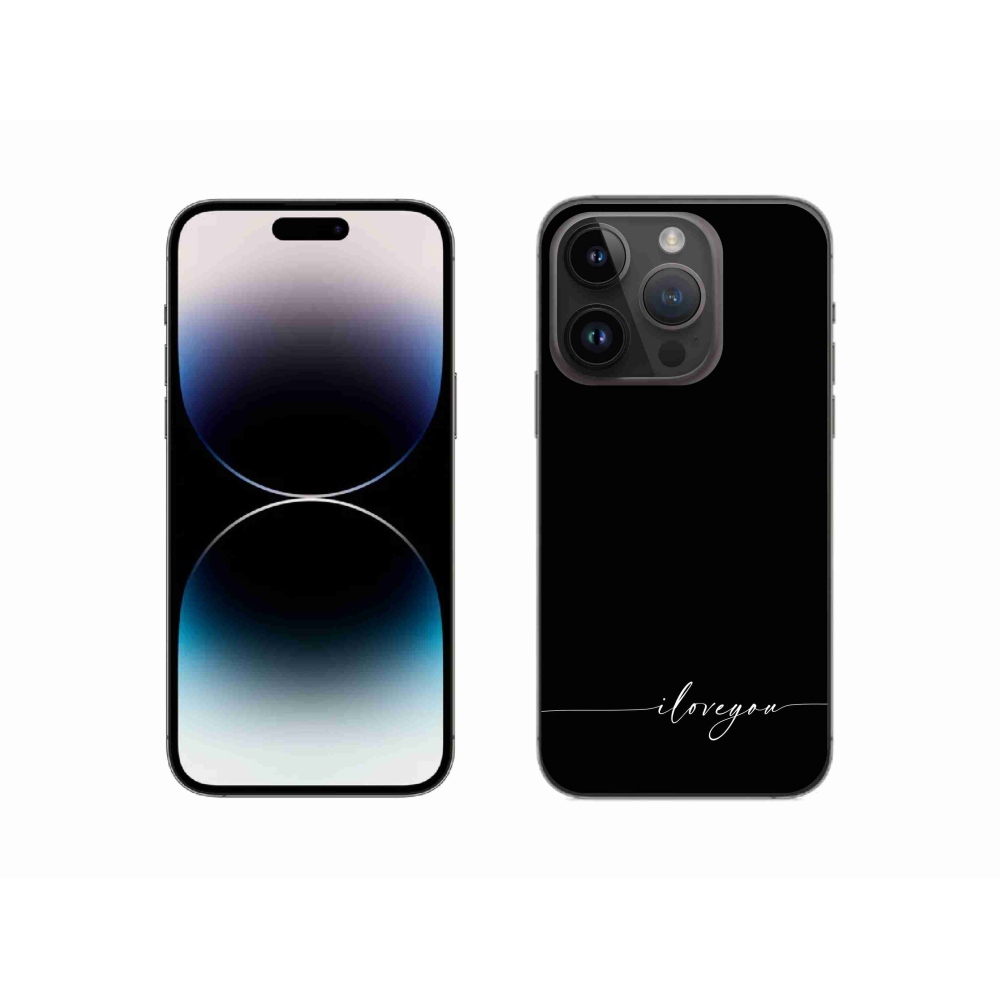 Gél borítás mmCase iPhone 14 Pro 6.1 készülékhez - Szeretlek fekete háttérrel