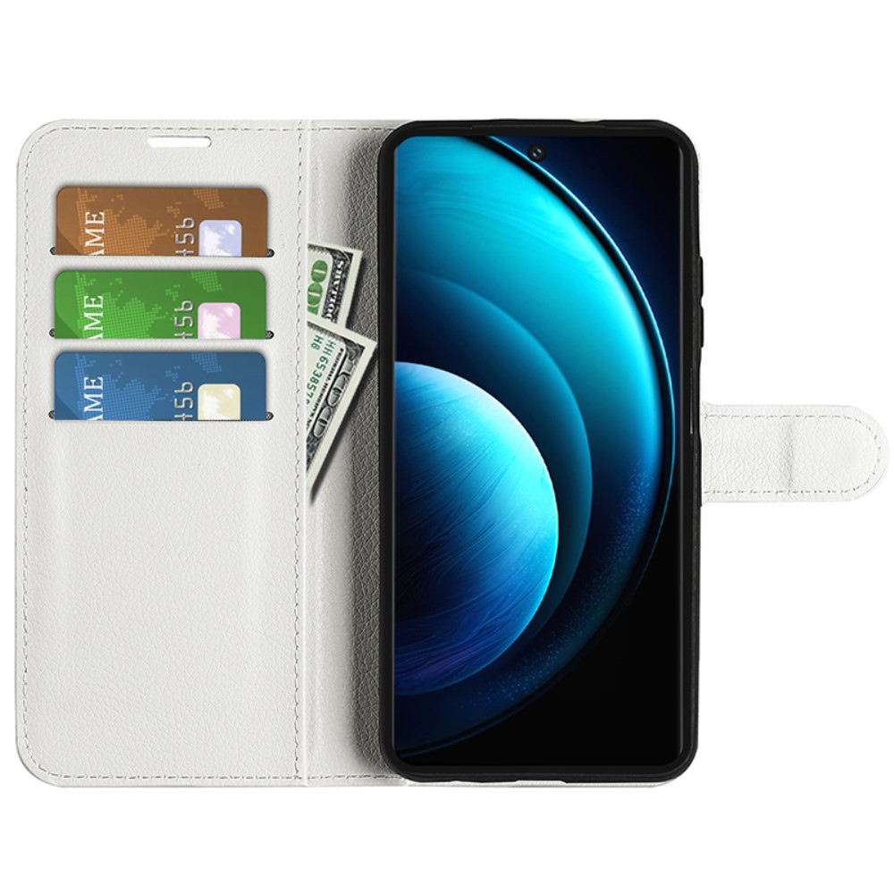 Litchi könyv tok a Vivo X100 Pro 5G-hez - fehér