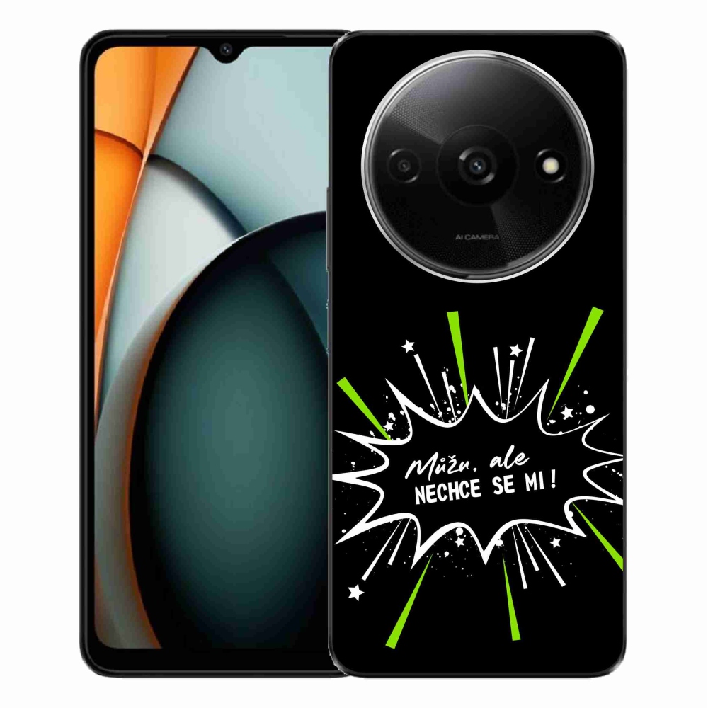 Gél borító mmCase a Xiaomi Redmi A3-hoz - vicces szöveg 11 fekete háttér