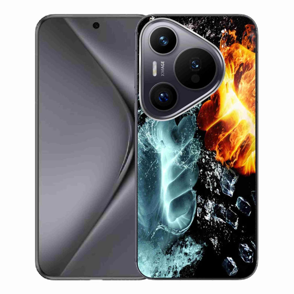 Zselés borítás mmCase a Huawei Pura 70 Pro számára - víz és tűz