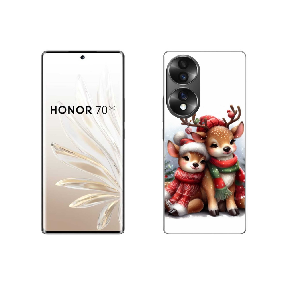 Zselés borító mmCase a Honor 70 készülékhez - Karácsonyi rénszarvas