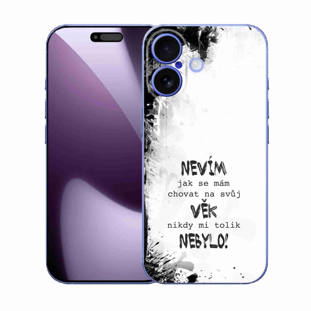 Gél borító mmCase iPhone 17 készülékhez - vicces szöveg 14 fehér háttér