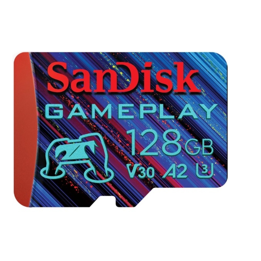 SanDisk GamePlay microSDXC UHS-I kártya, 128 GB Gaming microSDXC, 190 MB/s (olvasás), 130 MB/s (írás)