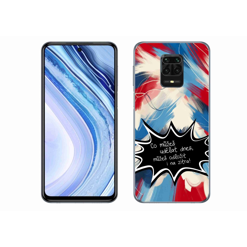 Gél borító mmCase a Xiaomi Redmi Note 9S-hez - vicces szöveg 9 fekete háttérrel