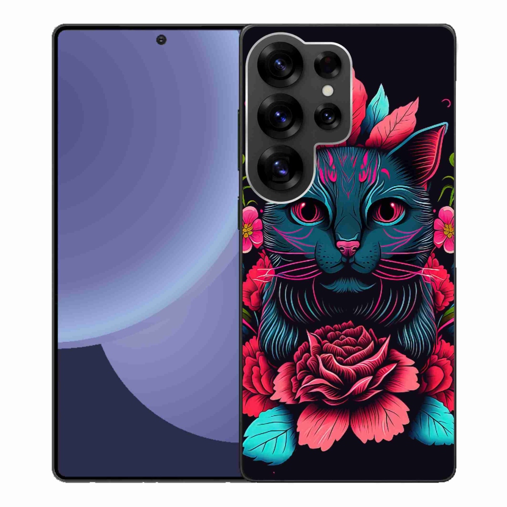 Gél borító mmCase Samsung Galaxy S25 Ultra készülékhez - virágok és macskák