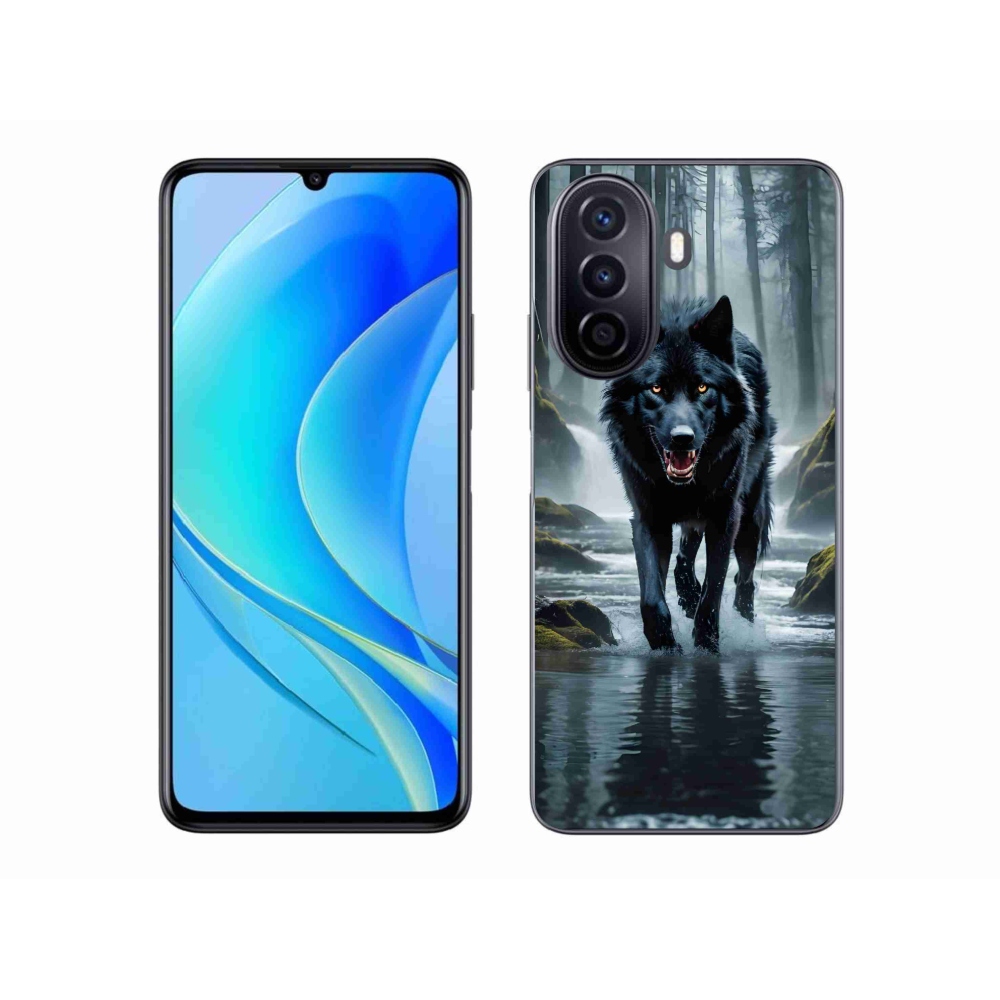 Gél borítás mmCase a Huawei Nova Y70 készülékhez - fekete farkas