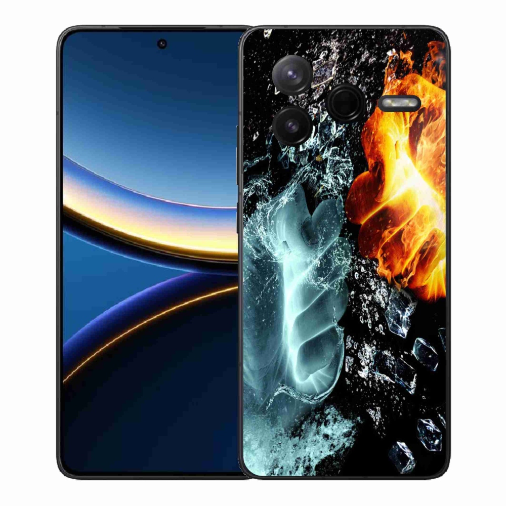 Gél borítás mmCase a Xiaomi Poco F7 Pro számára - víz és tűz