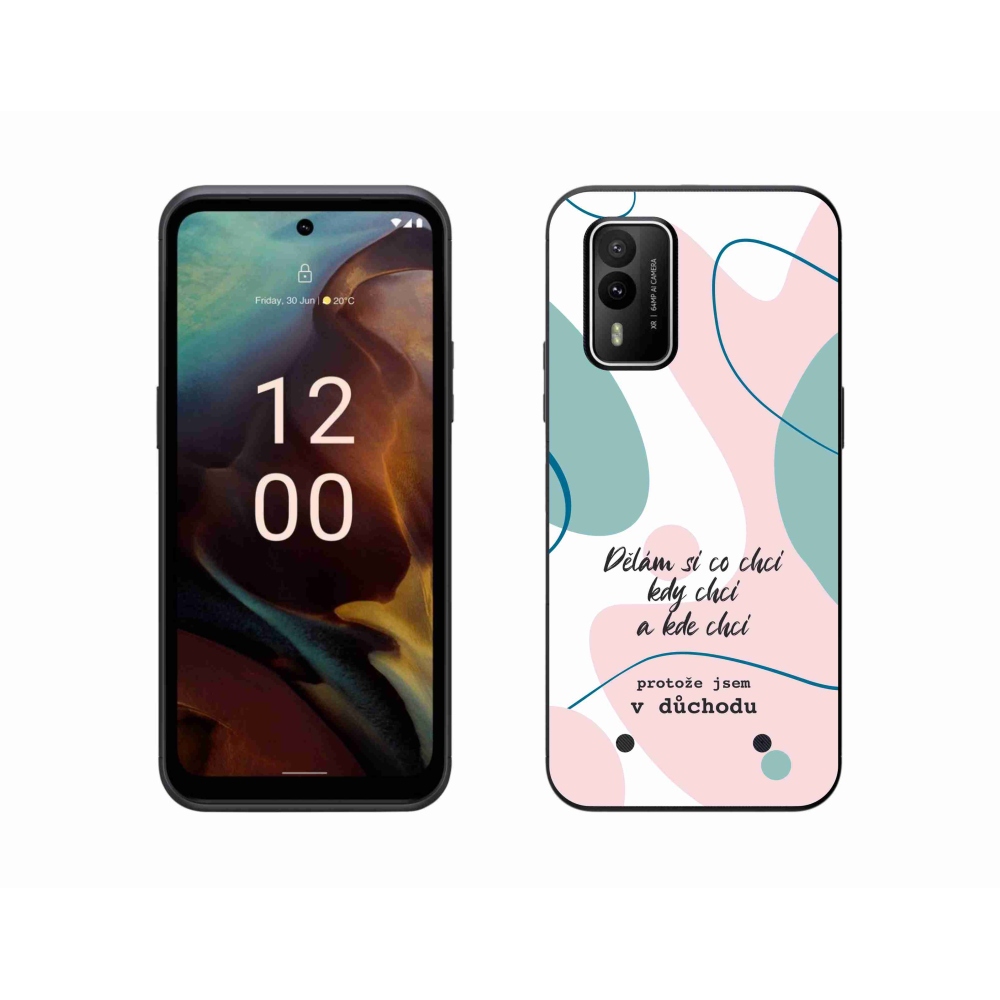 Zselés borító mmCase a Nokia XR21 készülékhez - vicces szöveg 10 fehér háttér