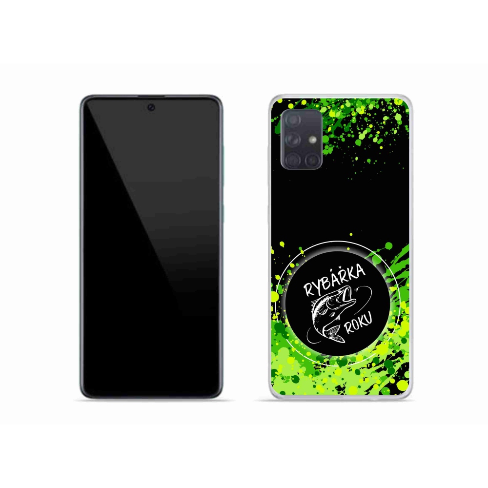 Zselés borító mmCase Samsung Galaxy A51 készülékhez - Az év horgásza fekete háttérrel