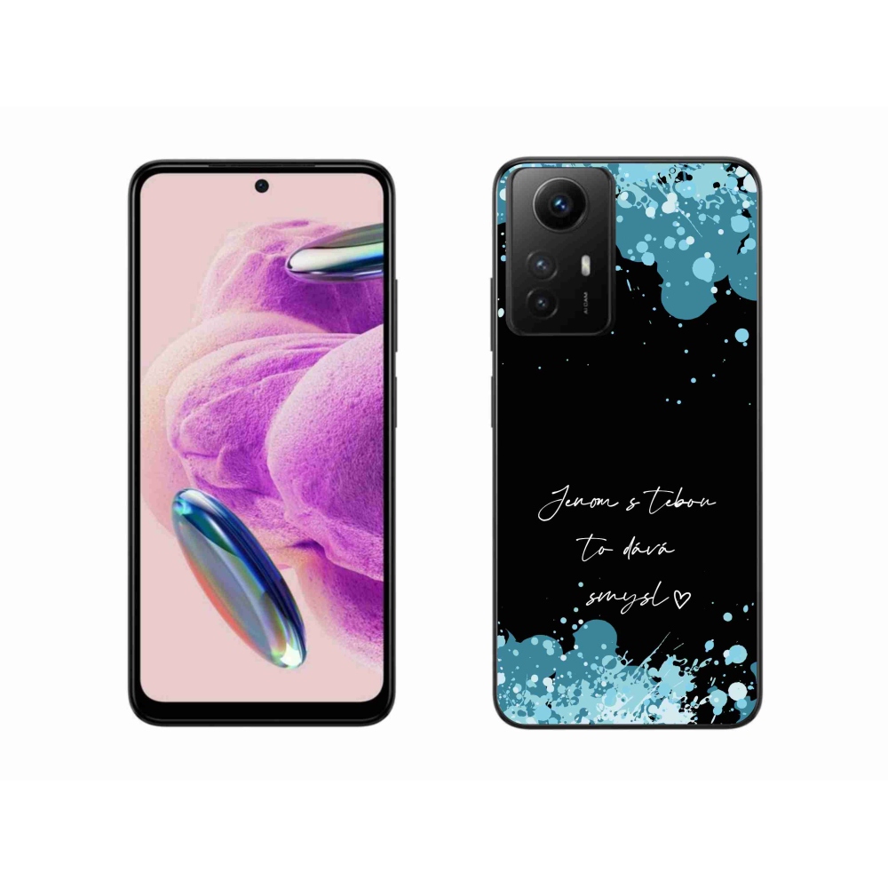 Gél borító mmCase a Xiaomi Redmi Note 12S-hez - szerelmes szöveg fekete háttérrel