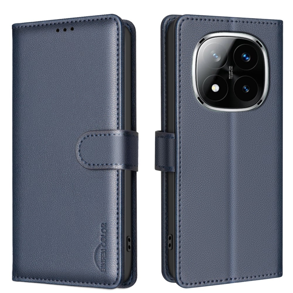 BINFEN könyvtáska Xiaomi Redmi Note 14 Pro 5G/Poco X7 5G/Note 14 Pro+ 5G - kék