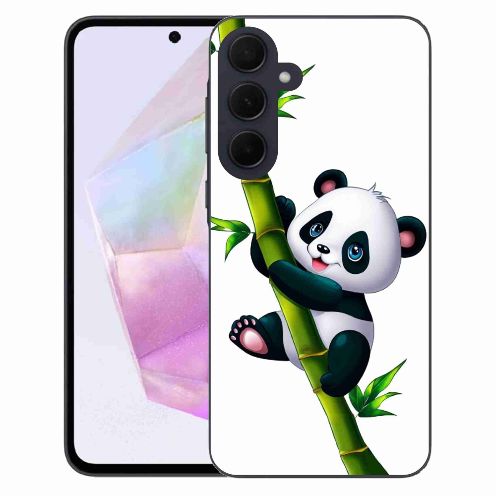 Gél borítás mmCase Samsung Galaxy A35 5G - panda a bambuszon - Samsung Galaxy A35 5G számára