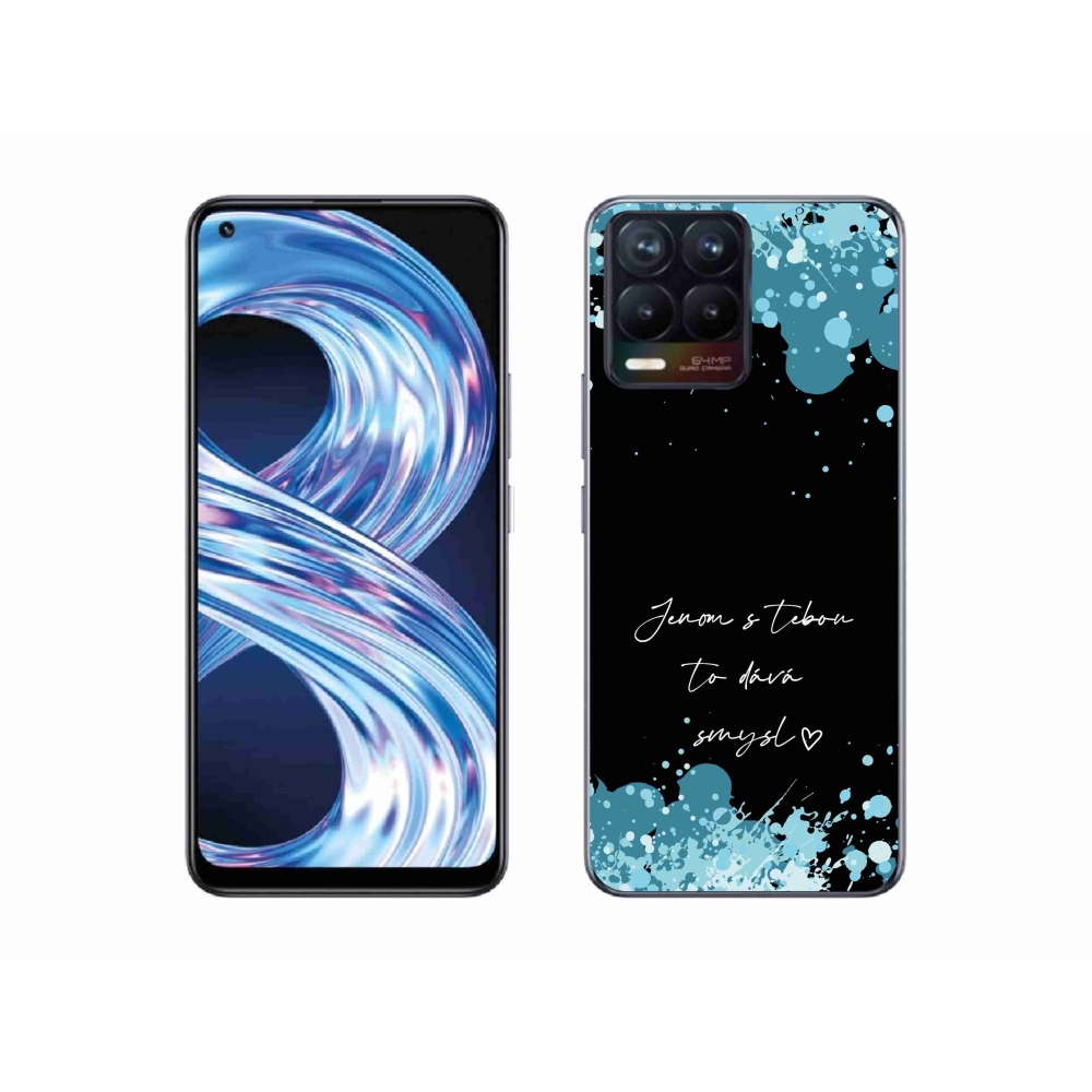 Gél borító mmCase a Realme 8 Pro-n - szerelmes szöveg fekete háttérrel
