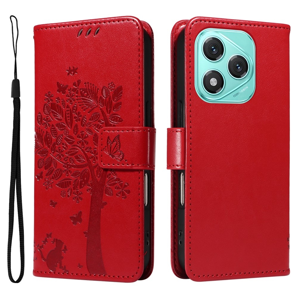 Fák könyvtáska Honor 400 Lite-hoz - piros