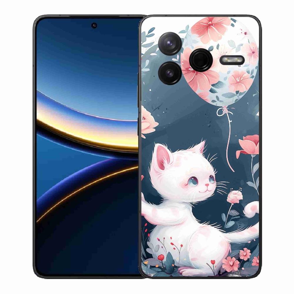 Gél borítás mmCase a Xiaomi Poco F7 Pro számára - cica lufival