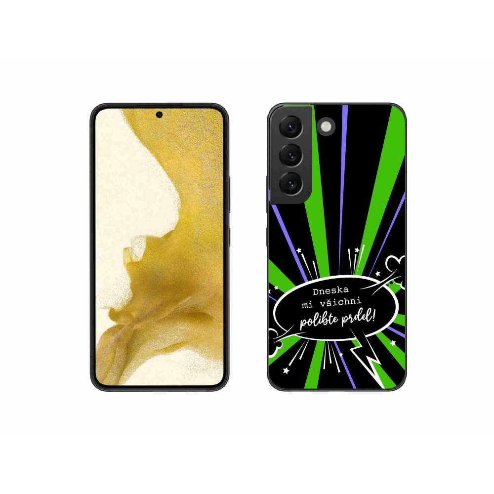 Gél borító mmCase Samsung Galaxy S22 5G - vicces szöveg 15 fekete háttérrel