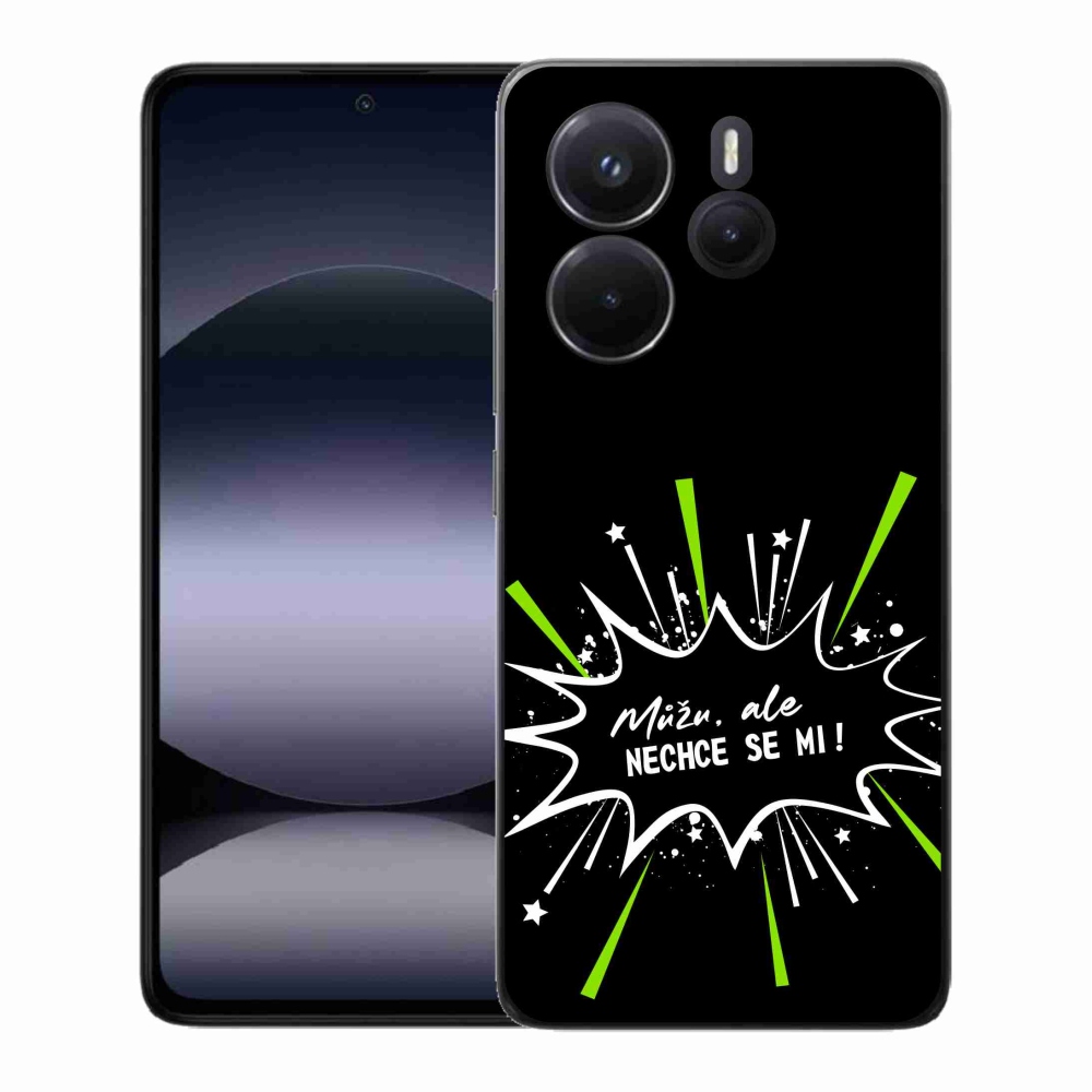 Gél borító mmCase a Xiaomi Redmi Note 14-hez - vicces szöveg 11 fekete háttérrel