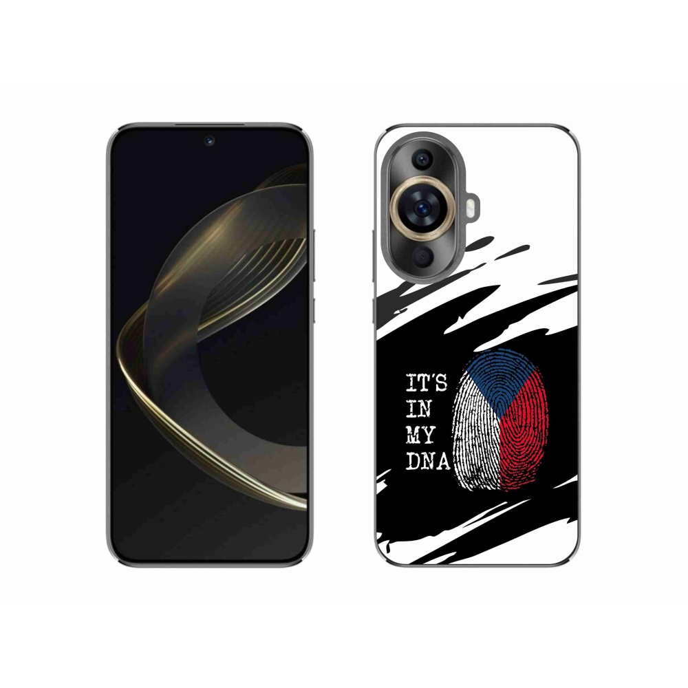 Gél borító mmCase a Huawei Nova 11 - zászló ujjlenyomat fekete és fehér háttérrel